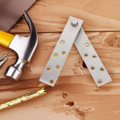 Hidden Pivot Hinge System For Wooden Bookcase Doors, 360 Degree Stainless Steel Heavy Duty Concealed Upper Frame Hinges shown