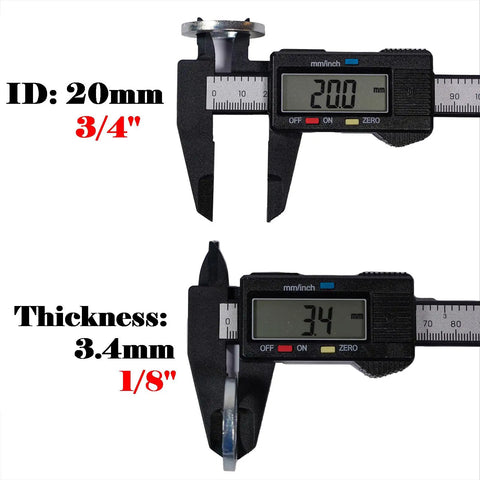 Digital caliper measuring inner diameter and thickness of spacer from 10 Tooth Sprocket And Spacer Kit