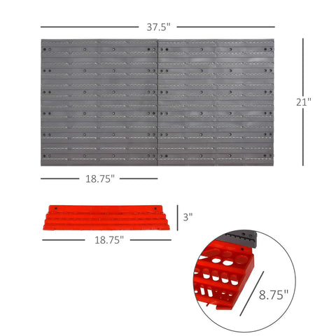 54 Piece Wall Mounted Pegboard And Shelf Tool Organizer Kit Slick Gray Storage Solution Hella Organize Your Garage Or Workshop Space With Top Tier Dream Setup Rack
