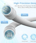 Close-up of universal CPAP hoses, six foot, 22mm ends, gray, flexible design ideal for CPAP BiPAP machines