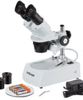 Forward Mounted Binocular Stereo Microscope With LED Illumination, 5x To 30x Magnification, Pro Grade Widefield Optical Glass Lenses, Sturdy Pillar Stand, Crisp Clarity For Detailed Micro Work In The Lab, with accessories
