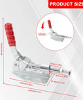 Two Pack Quick Release Push Pull Toggle Clamp Set Model 36092 With Adjustable Spindles, 1.26 Inch Stroke, 5.26 Inch Overall Length, Includes 8 M5 Screws, Super Handy For Hand Tool Projects And Quick Fixturing, 130mm size shown