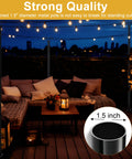 Two Pack 8 Foot Heavy Duty Metal String Light Poles for outdoor deck with lights, 1.5 inch dia metal pole detail