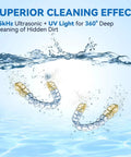Image of Ultrasonic Retainer Cleaner Machine 45kHz For Retainers, Dentures, Mouth Guards, Aligners, Braces in action underwater