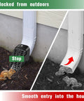Type B Downspout Extensions for 3x2 and 4x3 with removable gutter cover, diverter, and guards blocking debris and animals.