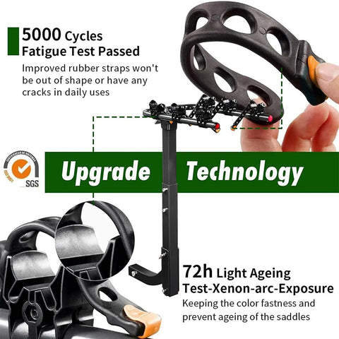 Close-up of 8 Pcs Bike Rack Straps Replacement Kit showing durable rubber straps with hooks, fatigue and light ageing tested.