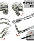 Movable parts of Graveyard Groundbreaker Skeleton Set With Realistic Skull And Arm Stakes For Outdoor Halloween Yard Decor