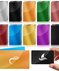 100 Piece Colorful Aluminum Engraving Blanks For Laser Etching 86 x 54 mm 0.21 mm thick shown in ten color options