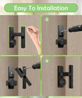 Installation steps for Heavy Duty Barn Door Lock With 3 Digit Password, All In One Security Latch for various doors and cabinets.