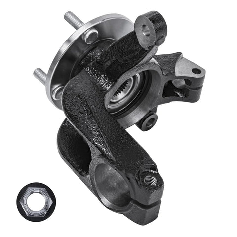 Front 2-Piece Steering Knuckles With Wheel Bearing Hubs Assembly For 2006-2011 Ford Focus Replacement Kit Includes Two Front Steering Knuckles And Hub Assemblies