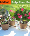 Bulk 130 Pack Organic Peat Pots 3 Inch Top Opening Plant Starter Pots With Drainage Holes in garden setting