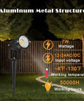 Low Voltage Outdoor Landscape Lights Kit 6 Pack IP65 Waterproof 7W 700LM Warm White 2700K with connectors in garden