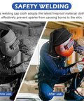 Before and after using Welding Helmet Cover Pro Grade Extended Head Cover With Press Fit Seal Full Protection Cotton Welding Head Cover