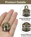 Close-up of Old School Bronze Toggle Hasp Latch Set 12 Pack, vintage iron latch in hand and detailed view of anti-corrosion finish