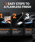 3 easy steps to a flawless finish using Freshen Up Your Ride With This Badass Car Touch Up Paint 50ml High Density Pigment Wheel Paint.