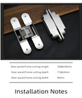 Heavy Duty Invisible Hinge For Wooden Doors, 100kg Load, Rust Resistant 304 Stainless Steel, 3D Adjustable Concealed Hinge, TE 540 Style