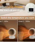Tiny But Mighty Ceramic Space Heater With 1200W Quick Heat Two Modes Ultra Quiet Personal Heater For Home Office