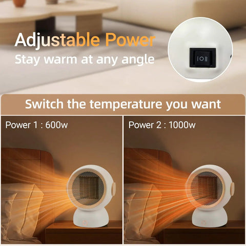 Tiny But Mighty Ceramic Space Heater With 1200W Quick Heat Two Modes Ultra Quiet Personal Heater For Home Office