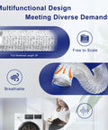 4 Inch Flexible Fire Resistant Aluminum Dryer Vent Hose With Stainless Steel Clamps For Tight Spaces In Dryers Bathrooms Workshops Grill Rooms And Grow Tents No Fuss Installation shown in various setups.