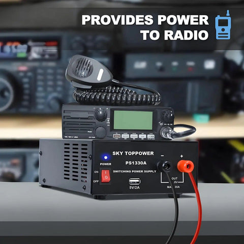 13.8V 30A DC Power Supply For Ham Radios And Bench Projects, Compact Regulated Benchtop Converter With Cooling Fan, 5V 2A USB Output