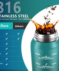 24oz Insulated Water Bottle With Straw And Chug Lids 18/10 Stainless Steel Double Wall Vacuum Bpa Free Wide Mouth keeps beverages cold with coffee pouring in.