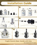 Installation guide for 10-Pack E26 Vintage Lamp Socket for Edison Pendant Lights, including steps and components layout.