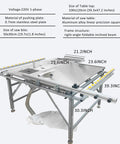 Heavy Duty Table Saw With Anti Chip Dust Filter And Precision Dual Blades For Butter Smooth Cuts Shop Grade Workbench Setup 220V