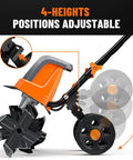 18 Inch Electric Garden Tiller With 9 Inch Tilling Depth, A Workhorse 15 Amp Corded Cultivator, 4-position adjustable wheels