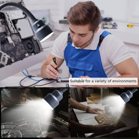 Lathe Led Work Light With Dual Gooseneck Waterproof Design 1200 Lumens Beefy Mechanic Lamp for CNC Milling Drilling Machines