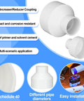2 Pack 4 Inch By 2 Inch PVC Reducer Coupling Adapter Socket To Socket Fittings Schedule 40 Slip DWV illustration