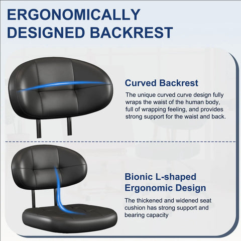 Ergonomic Drafting Chair With Footrest Ring for Standing Desk Setups Tall Armless Office Stool Faux Leather Backrest Design