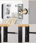 16 Pack Adjustable Closet Door Ball Catch Hardware Set With Stainless Steel Strike Plates And Screws, installed view