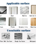 Applicable and unsuitable surfaces for Heavy Duty Self Adhesive Hooks Matte Black Pack Of 3 Rust Proof Stainless Steel.