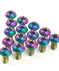 Set Of 4 Titanium M5 X 12mm Water Bottle Cage Bolts For MTB Bikes Colorful 6Al4V Grade 5 Titanium Alloy Button Torx T25 Drive