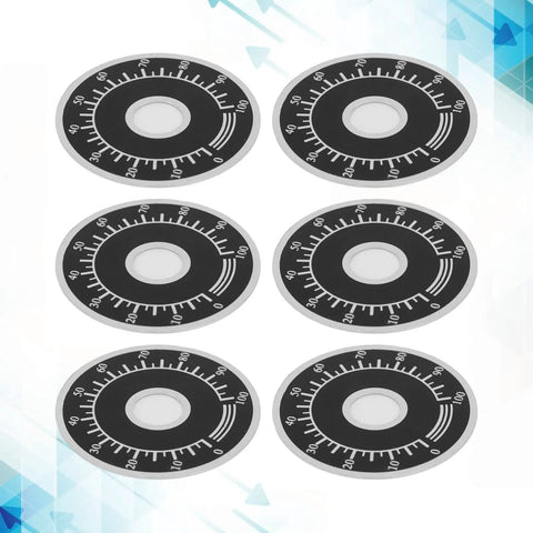 200 Pack Dial Plate Aluminum Alloy Round Scale Plates 0 To 100 For Potentiometers And Industrial Control Equipment, six plates