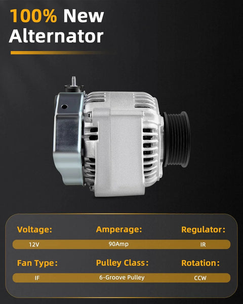90 Amp 12 Volt Alternator With 6 Groove Pulley For Acura CL 1997 For Honda Accord 1994 1995 1996 1997 For Honda Odyssey 1995 1996 1997