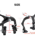 Aluminum Bike Brakes Caliper Set Side Pull 69-96mm Reach dimensions and design with C shape, front and rear compatibility shown.