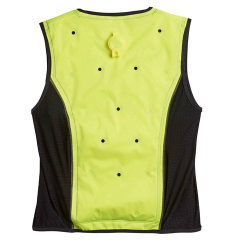 Premium Dry Evaporative Cooling Vest With Zipper For Adults Unisex Comfort No Sweat Cooling Up To Three Days XX Large US Fit, lime green back view