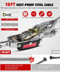 Heavy Duty Come Along Winch 5 Ton 10000 Lbs Hand Winch Tool With 10 Ft Rope Double Gear Three Hook Cable Puller close-up