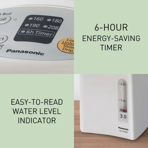 Your Go To 3L Hot Water Dispenser With Slow Drip Mode For Coffee And Tea, 4 Temperature Presets, Charcoal Purified Stainless features.