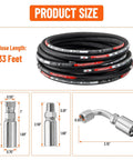 Racewill 33ft SAE 100 R2AT braided hydraulic hose with 16 fittings (JIC/NPTF/JIC 90° elbow) coiled