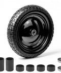 Flat Free Wheelbarrow Tire 14.5 Inch No Flat 4.80 4.00 8 Size with hub and bearings for gardening and yard work