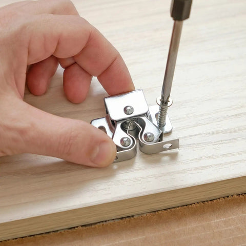 Installing 30 Pack Double Roller Cabinet Door Latch Kit, Beefy Galvanized Cold Rolled Steel Tension Catch Keeps Doors From Drifting