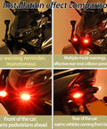 Comparison of Wireless LED Strobe Lights With Remote Control USB C Rechargeable 350 mAh Battery 8 Color High Brightness Beacons on motorcycle.
