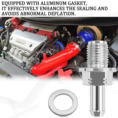 PCV Valve Kit With Gasket Replacement OEM 17130 PND A01 17130 RBB A01 with engine close-up showing red intake installed.