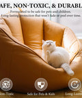 Premium Leather Recoloring Balm And Color Restorer Smooths Faded Couches Furniture Car Seats With Zero Hassle Scratch Repair Blend In Warm Tan Tone To Save Your Gear Fast. Cat on warm tan leather chair.