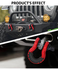 Badass Heavy Duty 2 Pack D Ring Shackles Delivered With 41887 Lbs Breaking Strength And A Solid 7 8 Inch Screw Pin installed on off-road vehicle.