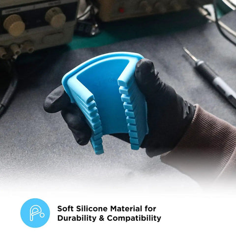 Hands Free Soldering Wire Holder Clamp Stand With Neo Magnets Base And Heat Resistant Silicone 9 Precision Slots For 30AWG To 12AWG shown.