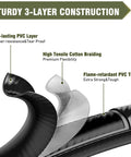 Propane Regulator With Four Foot High Pressure Hose, Adjustable 0-20 PSI Gas Burner Control showing 3-layer hose construction