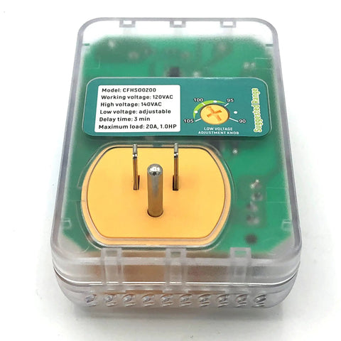 Front view of Beefy Heavy Duty 20 Amp 2400 Watt Appliance Surge Protector with smart circuit plug and outlet saver.